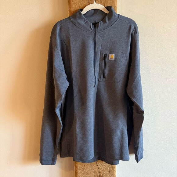 NWT Carhartt Men's Force Tech Quarter-Zip Thermal Base Layer Long Sleeve Shirt - Picture 2 of 6